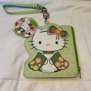 Hello Kitty Matcha Sweets Kimono Card Holder / ID Pouch – NWT, Retractable Reel